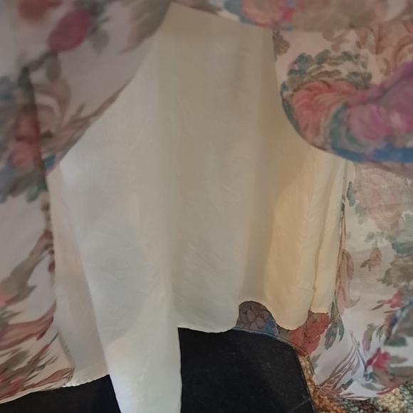 Vintage Lisa Michaels 80's Floral Print Day Dress Long Sleeve Sheer Size 14 - Picture 6 of 14